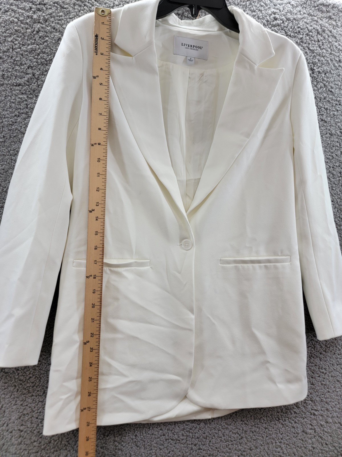 Liverpool Los Angeles Button Front Oversized Front Blazer Womens Small Porcelain - Picture 9 of 20
