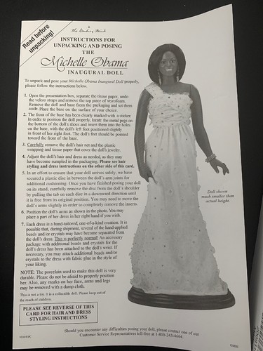 The Michelle Obama Inaugural Ball Porcelain Doll Danbury Mint NRFB