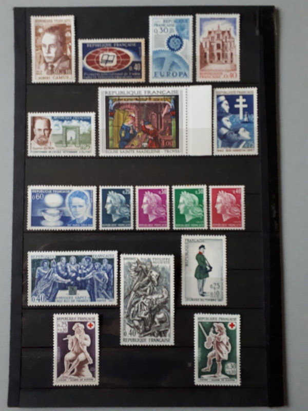 Timbres France : 1967 Yt NÂ° 1514 Ã  1516, 1522, 1525, 1527, 1531, 1532...Neuf **