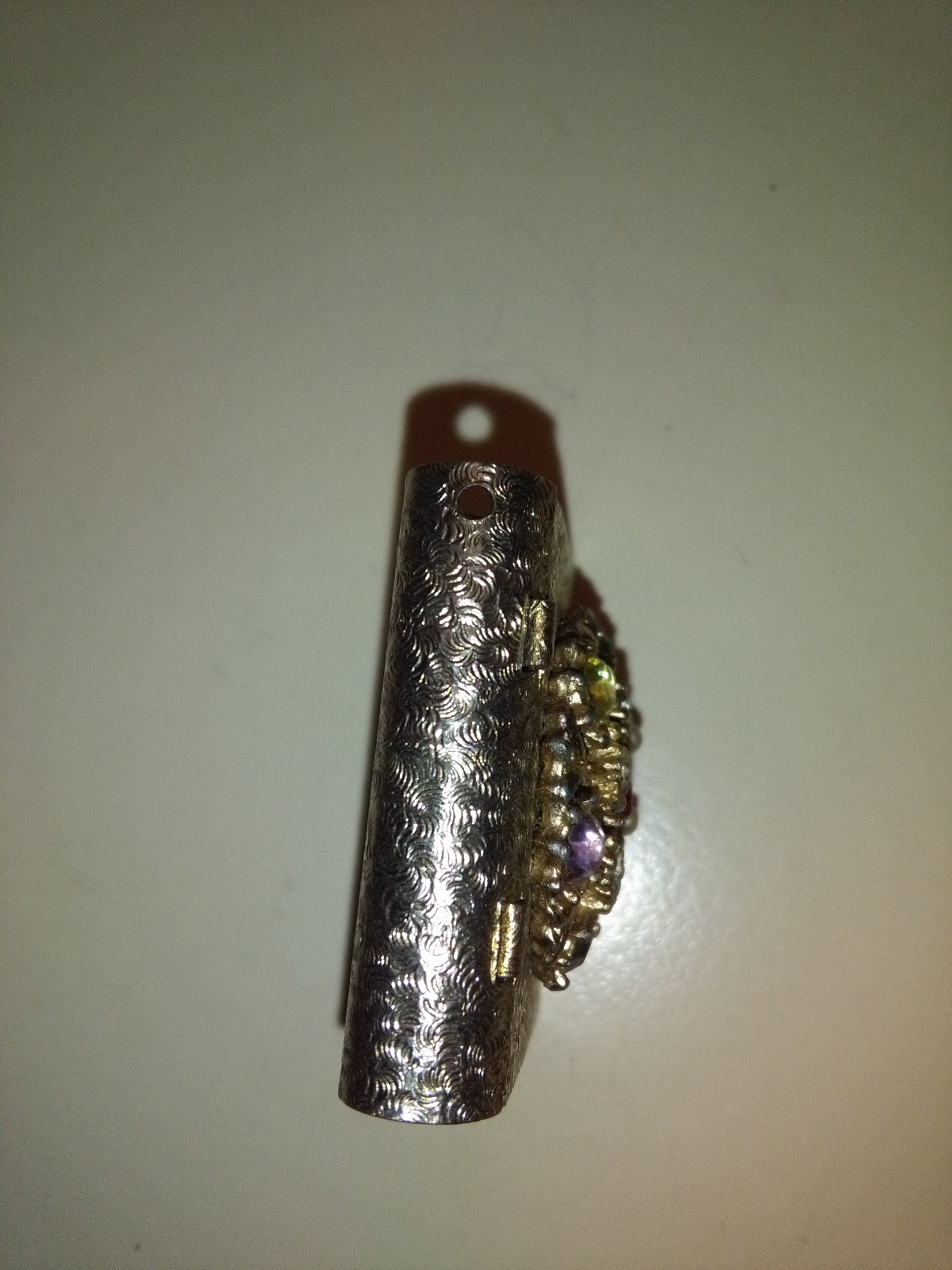 ornate minitaure metal book bible cover 1.25'' x 1''