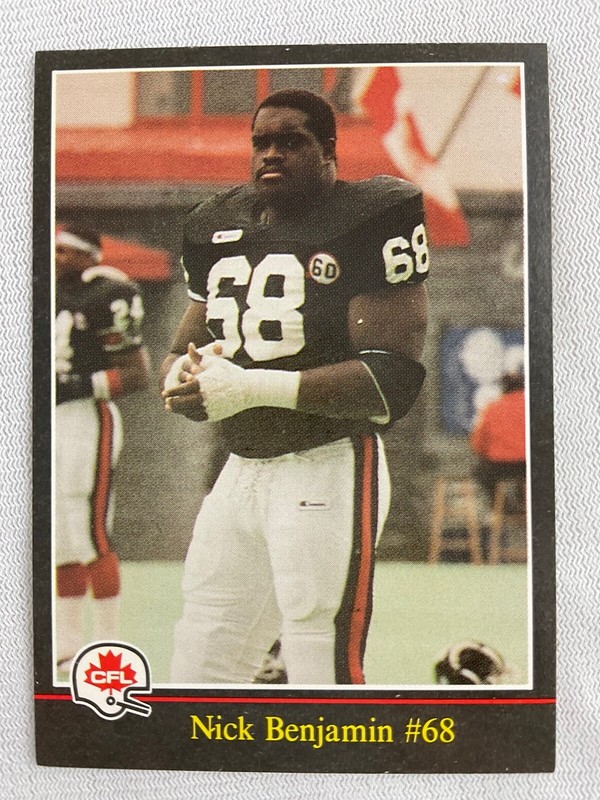 CFL 1988 JOGO Ottawa Rough Riders Football Card#68-Nick Benjamin
