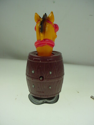 WIND UP JAPAN TOY WALKING HORSE IN A BARREL WORKS HAS KEY*