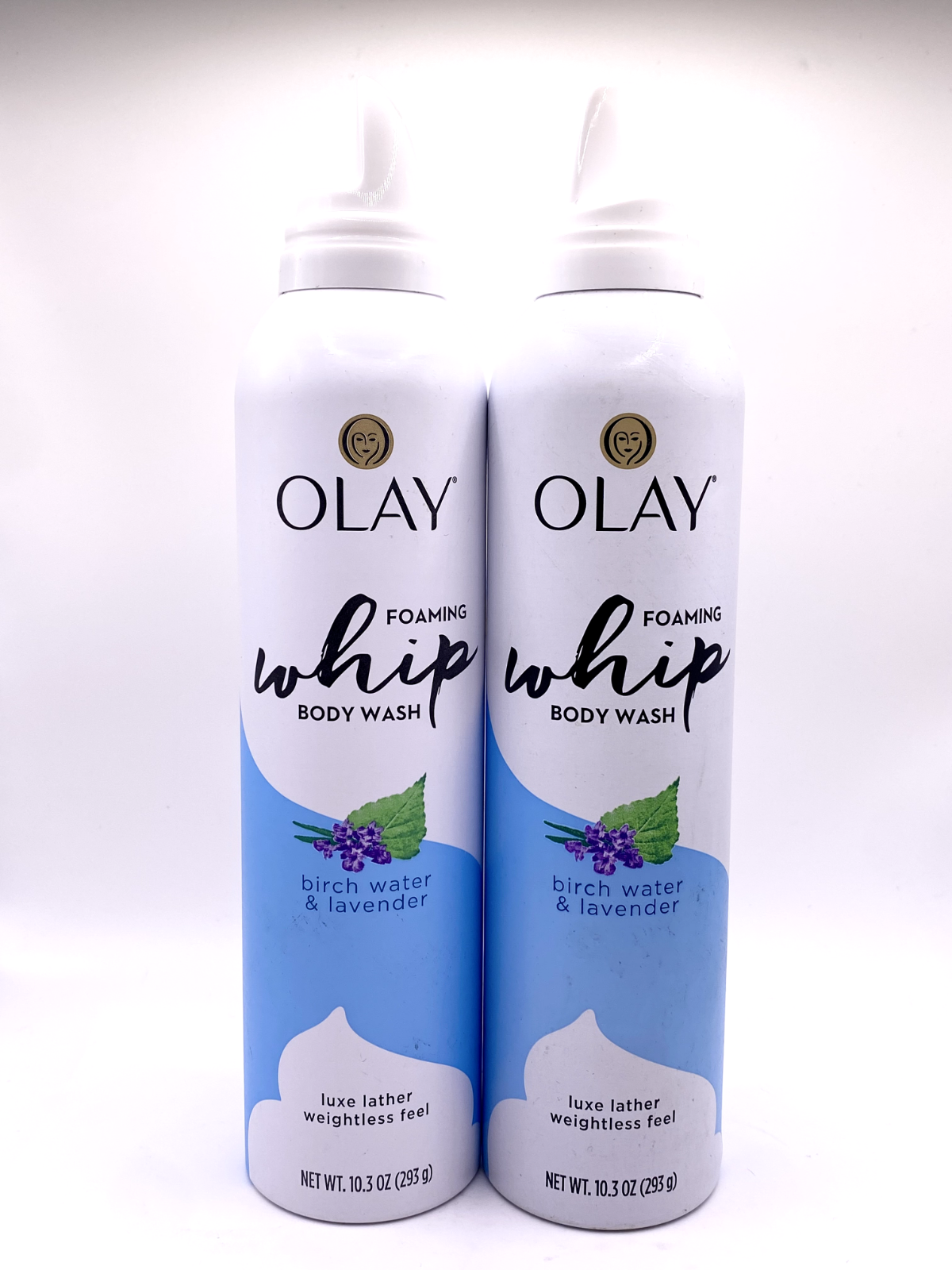 Lot of 2 Olay Foaming Whip Body Wash Birch Water & Lavender 10.3 oz *NO CAP