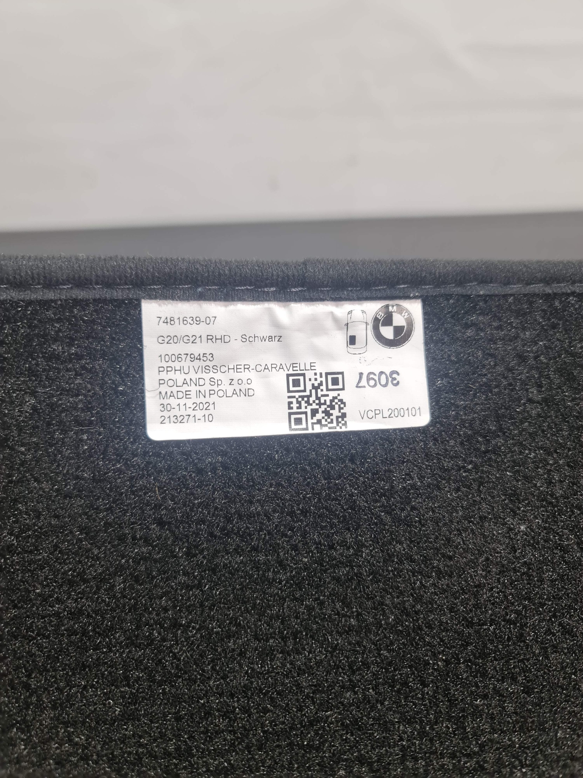 0 Bmw Genuine M3 G80 Velour Carpet Floor Mats Charcoal 7481639-07 image 4