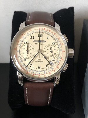 Zeppelin Los Angeles LZ126 Chronograph Cream Dial Men s Watch RRP £279