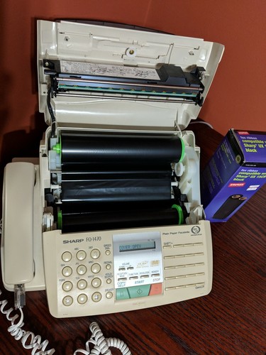 Sharp FO-1470 Home/Office Plain Paper Facsimile Fax Machine with Spare Ribbon