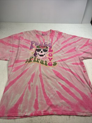 Peace Joy and Pirates Genuine Living Like a Pirate XXL Tie-Dyed T-Shirt