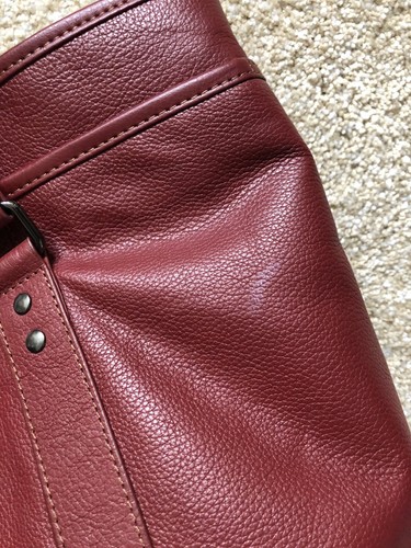 Kenneth Cole Reaction Red Leather Laptop Tote Bag