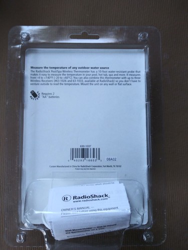 New Radio Shack Wireless Thermometer pool or spa 63-1037 RadioShack Freeshipping