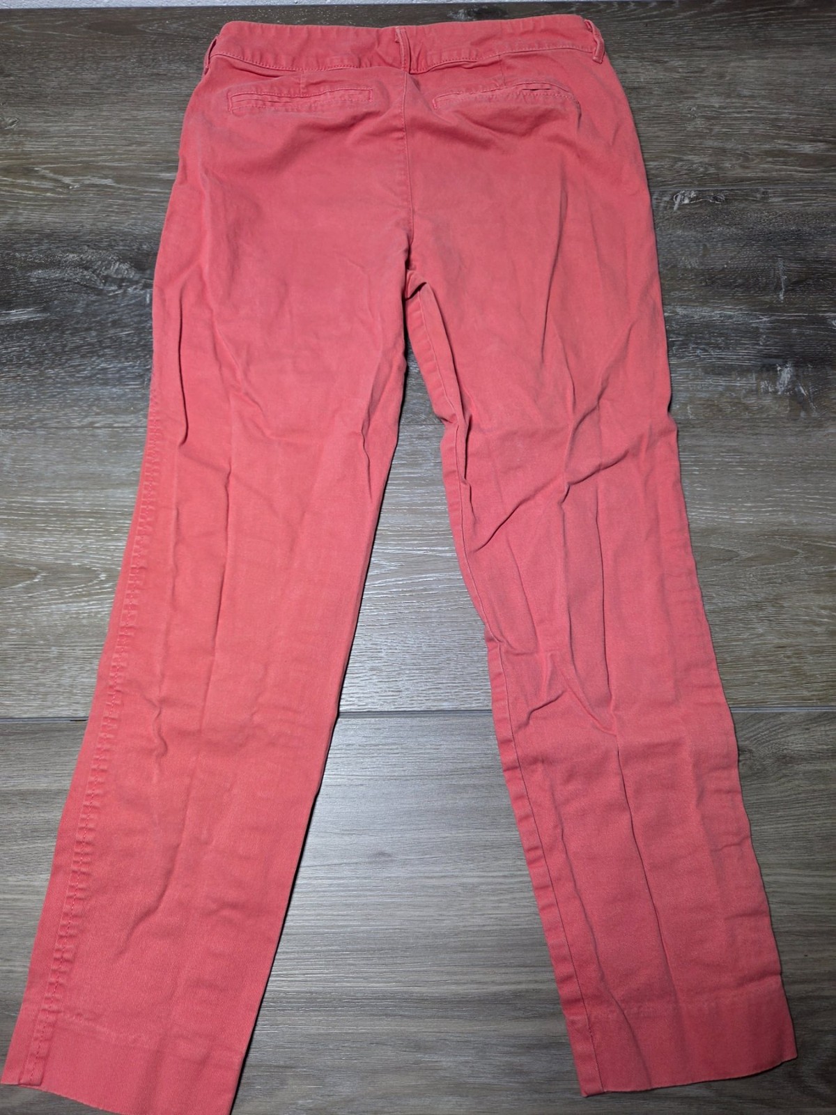 Old Navy Chino Pants Women's 4 Regular Coral Pink Stretch Straight Leg