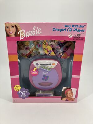2000 KidDesigns BE-157 BARBIE Sing w/Me DISCGIRL CD PLAYER New w/4 Disc DMG Box