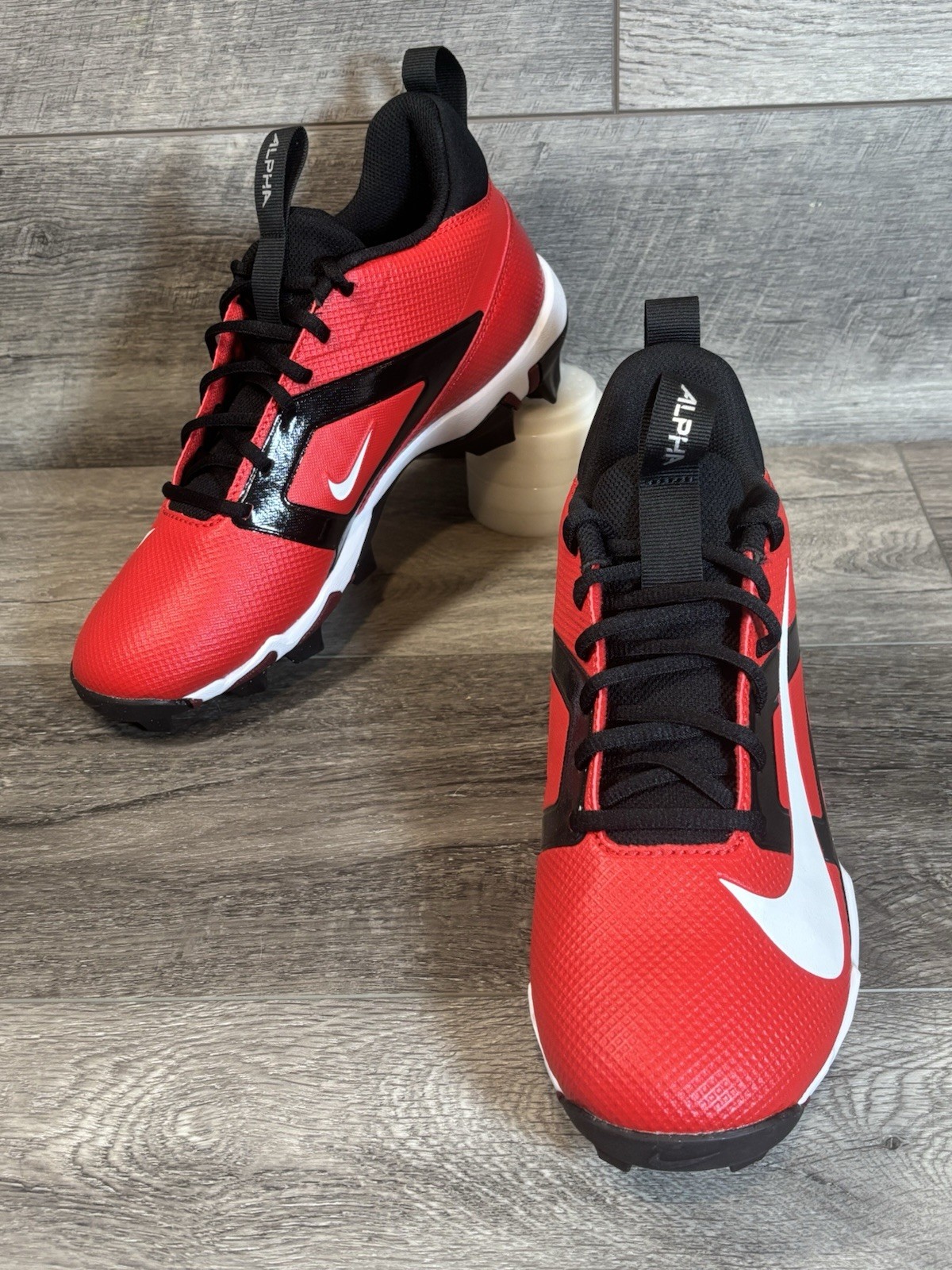 Nike Alpha Menace 4 Shark Football Cleats Mens 7.5 Red Black White New in Box