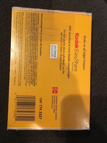 Kodak Photo Paper Gloss Sealed Vintage 4x6 100 Sheets New 44 lb 6mil Instant Dry