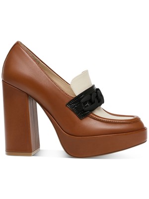 

STEVE MADDEN Женские коричневые лоферы на каблуке с цепочкой 1 дюйм на платформе Rhylee 6,5 м, Коричневый, RHYL01S1