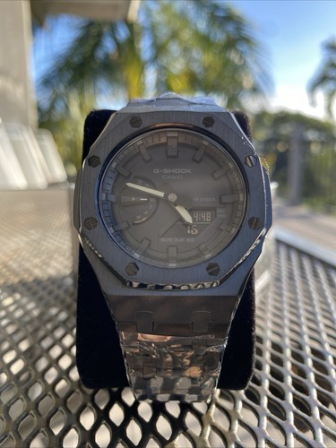 Pre-owned Casio G-shock Ga2100 Custom Mod All Black Color