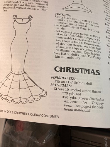 Fashion Doll Holiday Costumes Annie&rsquo;s Attic Crochet Pattern Used 7 Patterns