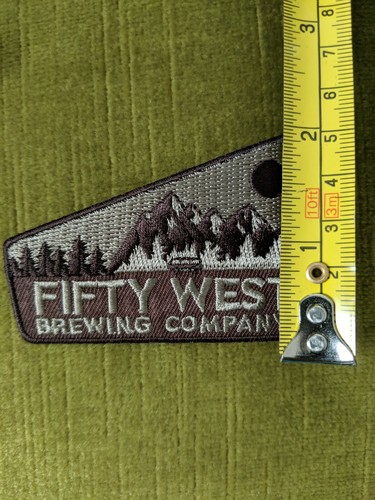 New 50 Fifty West Brewing Company Embroidered Patch Beer Ohio Cincinnati OH
