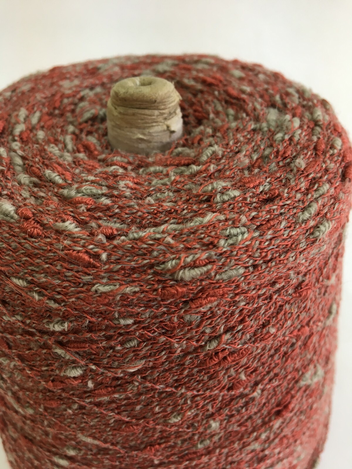 Wool Blend - Red/Gray w/ Slubs - 2250 YPP  Wt. 23 ounces