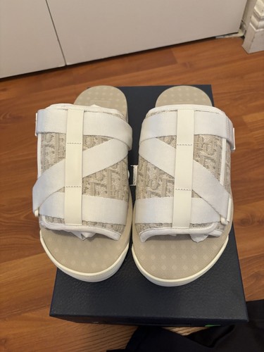 Pre-owned Dior Alpha Sandal Off White Oblique Jacquard | Sizes 38-46 | Free Shipping ? In Ivory