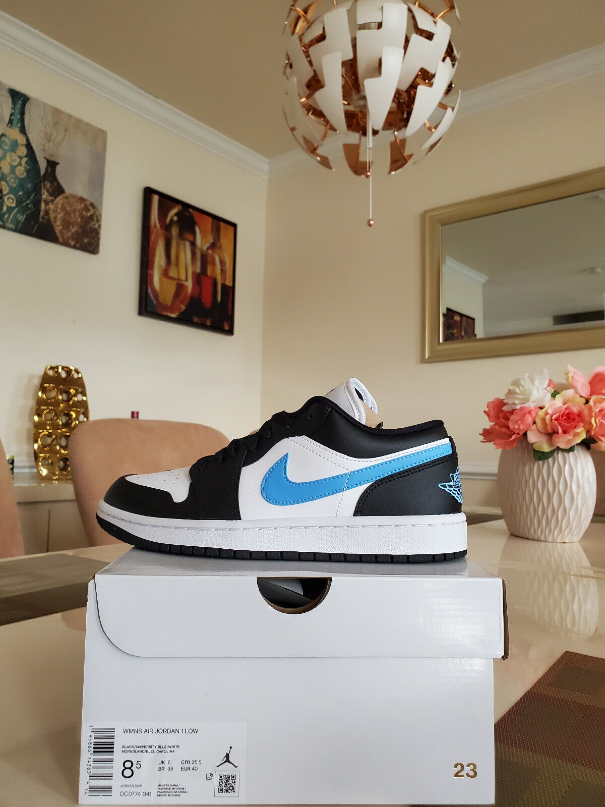 Women Nike Air Jordan 1 Low University Blue White UNC High Women Nike Air Jordan 1 Low University Blue White UNC High