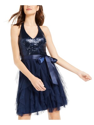 

TEEZE ME Женское вечернее платье темно-синего цвета без рукавов + расклешенное платье для подростков 3\4, Navy