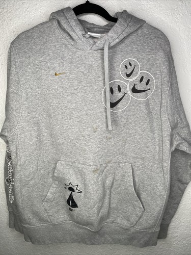 Nike L Go the Extra Smile Hoodie Graphics Gold Swoosh Medium