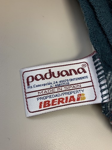 Vintage Paduana Iberia Airlines Made In Spain Plaid Blanket