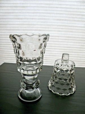 2 Home Interiors Homco Lady Love Clear Glass Votive Candle Holders Sconce Cups