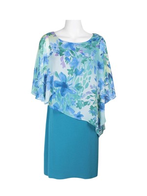 

CONNECTED APPAREL Женское платье-футляр длиной до колена с рукавами 3/4 Petites, Aqua