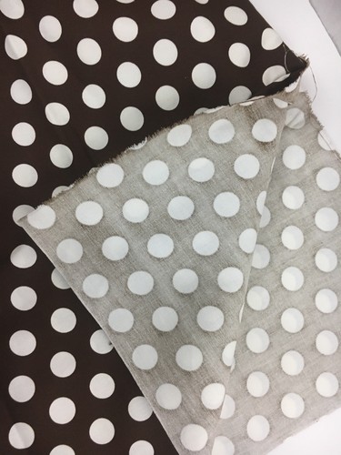 Vintage Brown White Polka Dot Cotton Fabric 2 Yards 44