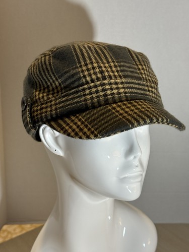 Manhattan Hat Company David&Young Brown Plaid Newsboy Hat Dark