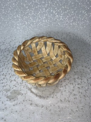 Unique Vintage Handcrafted Faux Braided Bread Basket Bowl- Looks Real! 10  x 4 