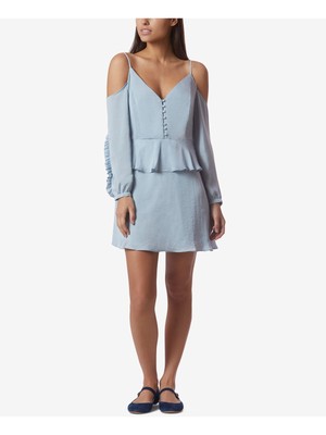 

Женское голубое мини-платье с вырезами на плечах AVEC LES FILLES для юниоров, Light blue