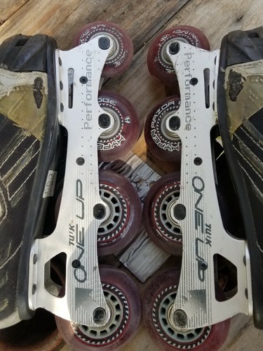 Junior Kids Size 4 Bauer Mega 30-50 Hockey  Inline Skates Tuuk One Up Performanc