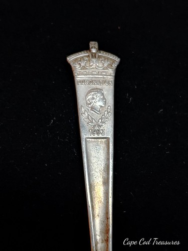 Set of 2 Vintage Silver Plated Queen Elizabeth II Coronation Spoons