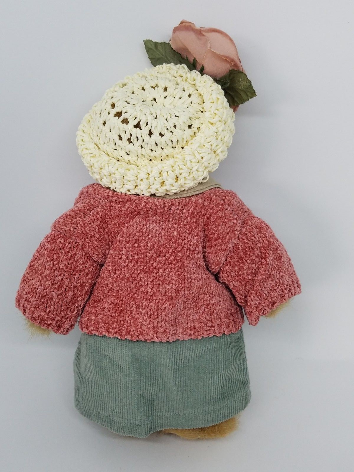Boyds Bear Plush Bailey Bear #9199 in Corduroy Dress/Pink Sweater/Hat, Bearwear