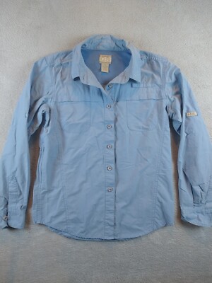 Gander Mountain Guide Series Vented Long Sleeve Shirt Women's XS Blue Roll tab