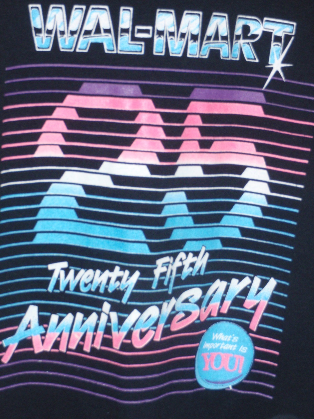 Walmart 1987 VINTAGE T shirt 25th Anniversary UNISEX Black Jerzees USA Sz XL 46