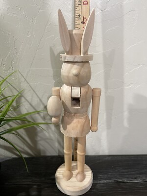 Unfinished Wooden Bunny Nutcracker