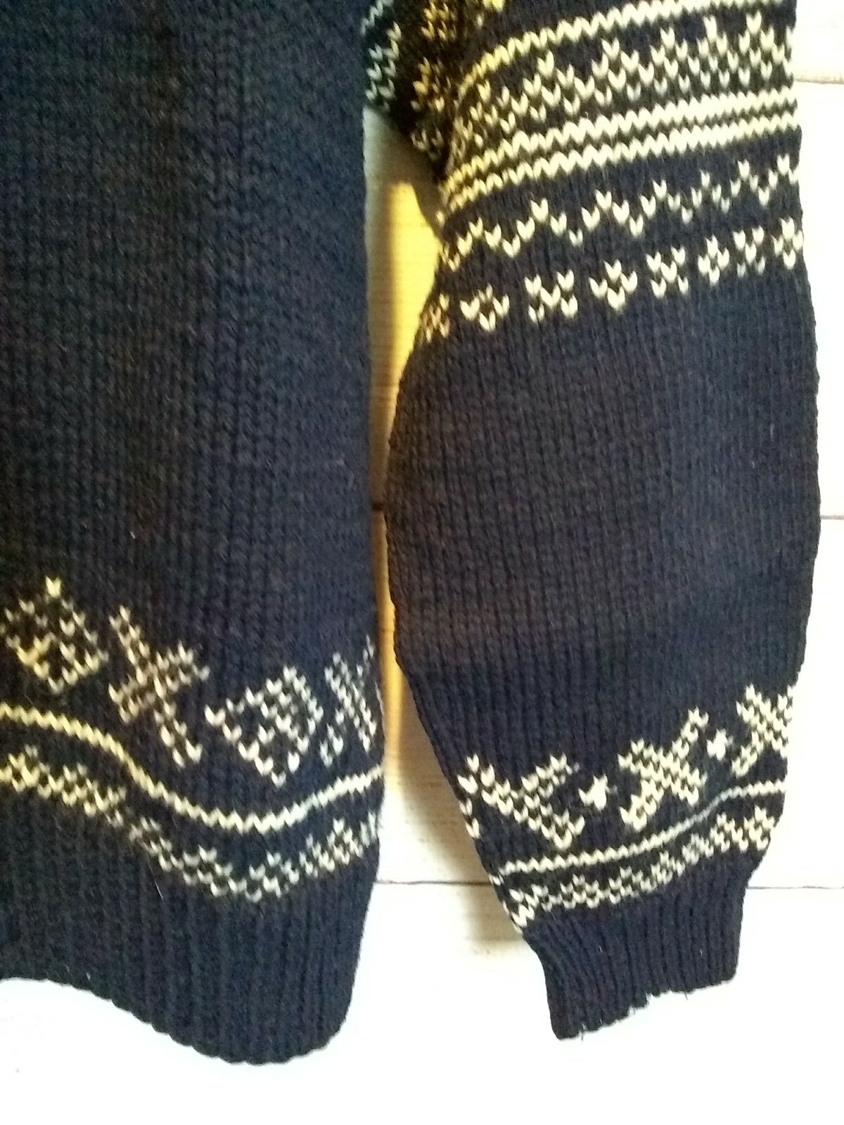 MEMOS of Norway Hand Knit Wool Cardigan Ski Sweater Navy Blue ~ Size 3XL ~ N83