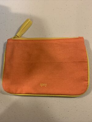 Ipsy Glam Bag Only Orange Peach & Yellow Makeup Bag 5x7