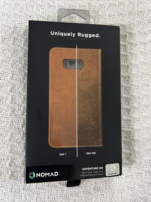 Nomad Leather wallet Case with Card Cash Slots for Samsung Galaxy S8+ plus Brown