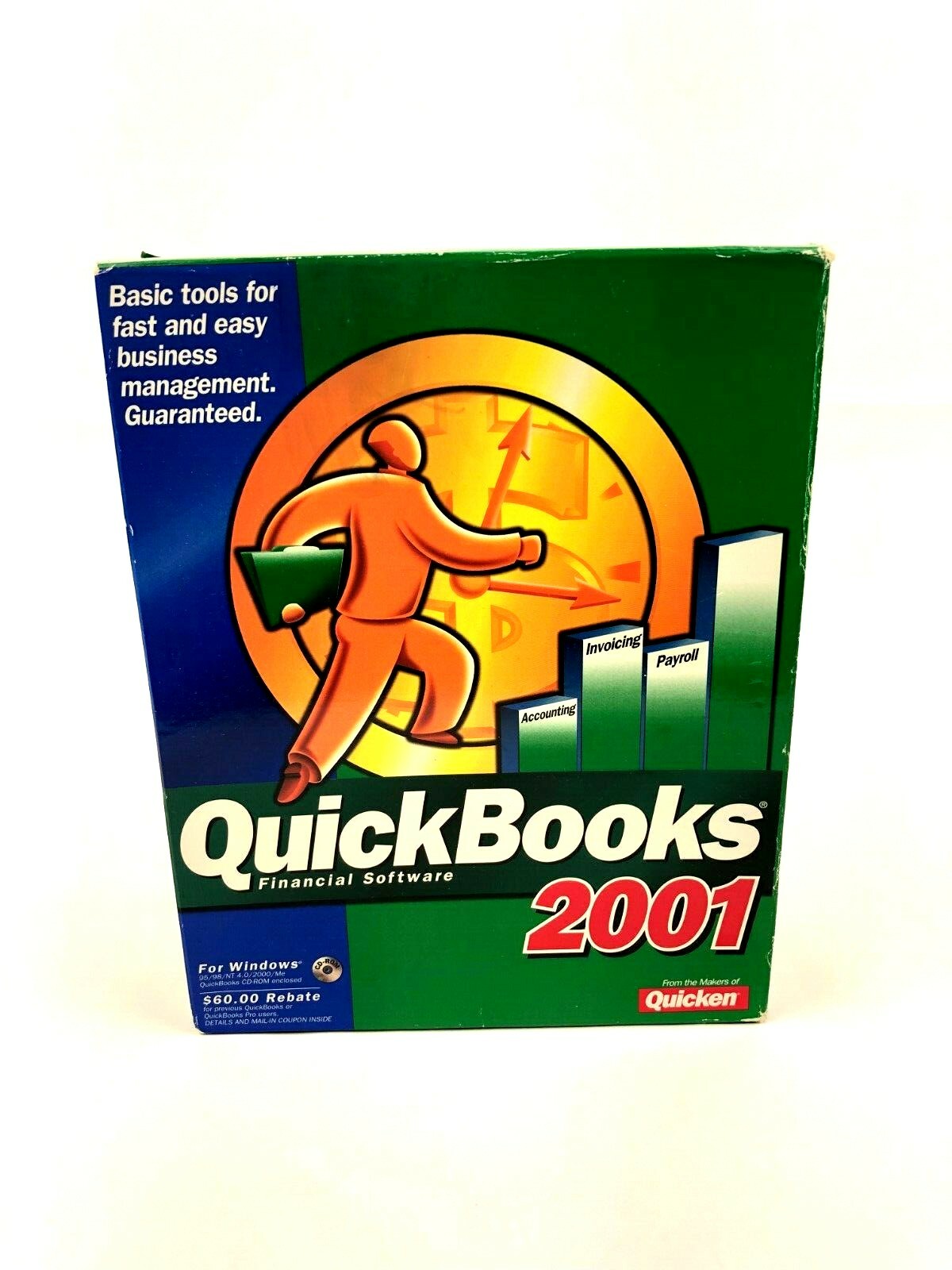 Quickbooks Pro 2001 / Used Software with Key / Plus Training Guide / Free USA Sh