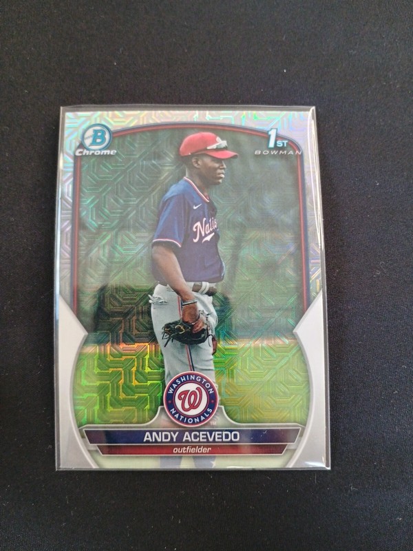 2023 Bowman Chrome Baseball Andy Acevedo Bcp-237 Mojo 1st Washington Nationals 
