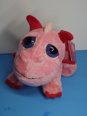 Russ Lil' Peepers Flame Berrie Pink Dragon Plush 12'' Long New With Tags (X)