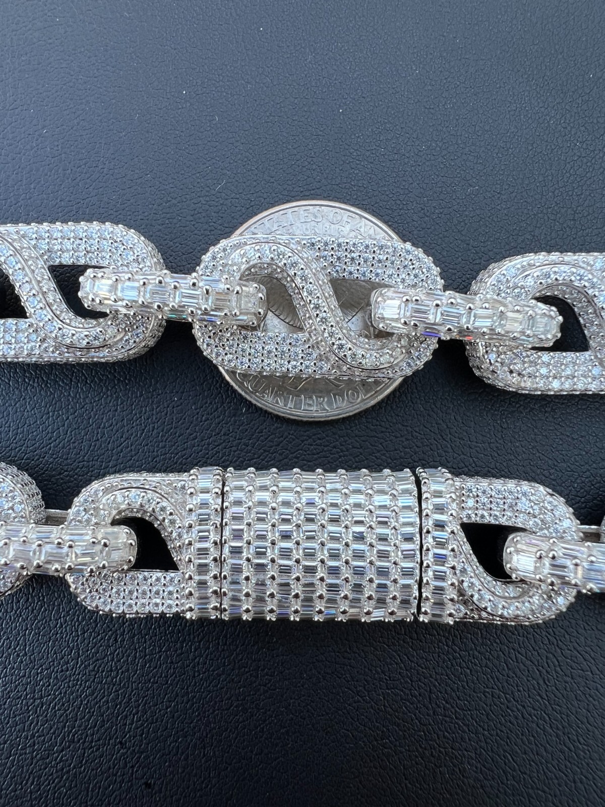 HARLEMBLING MOISSANITE 14MM MENS HIP HOP ICED MARINER INFINITY LINK CHAIN PASS DIAMOND TEST