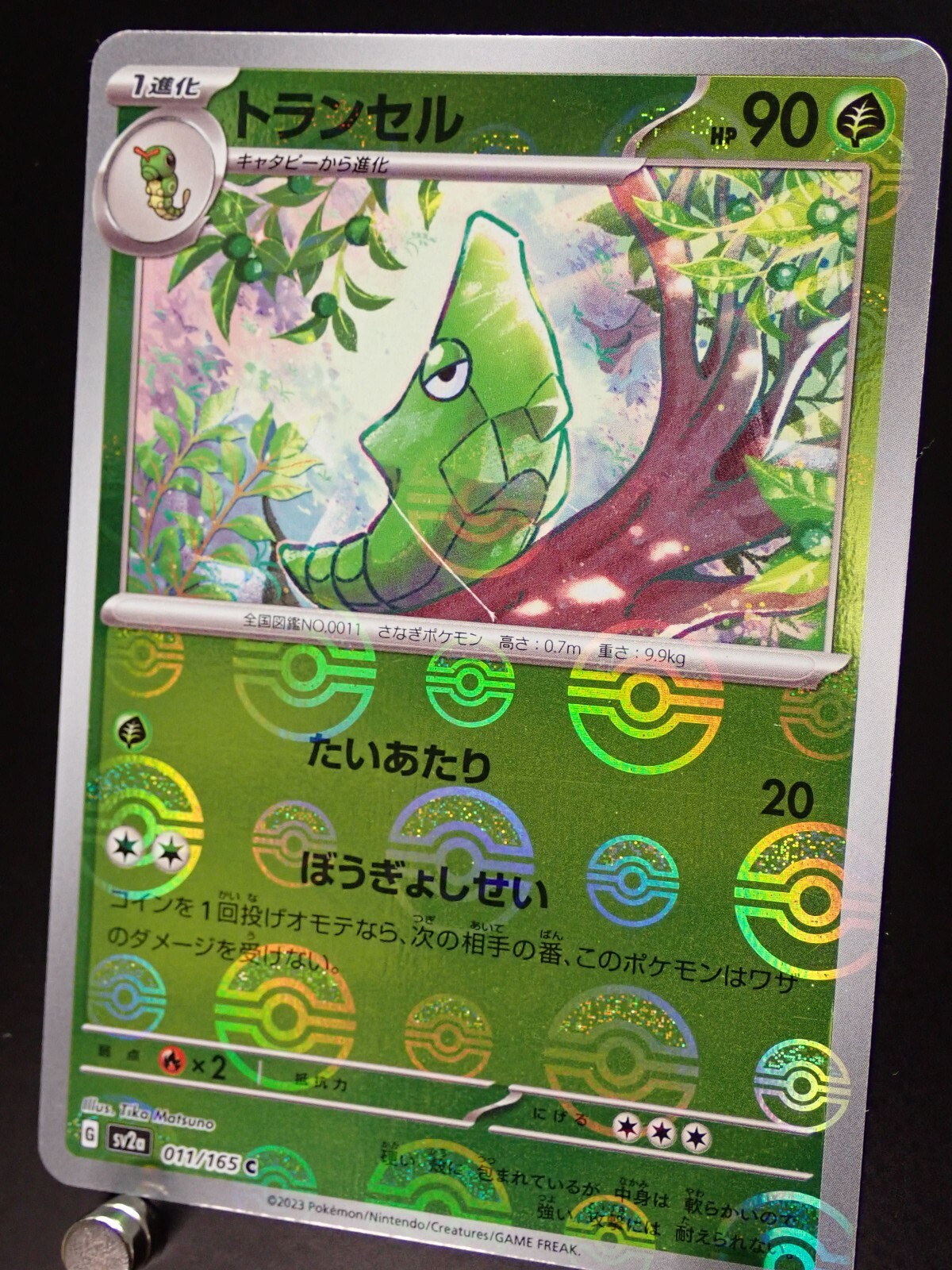 Pokemon 151 SV2a Metapod 011/165 PokeBall Reverse Holo ERROR