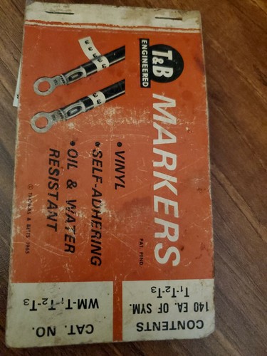 Vintage Pack of vintageT&B E-Z-Code Markers Cat No. WM- T 1