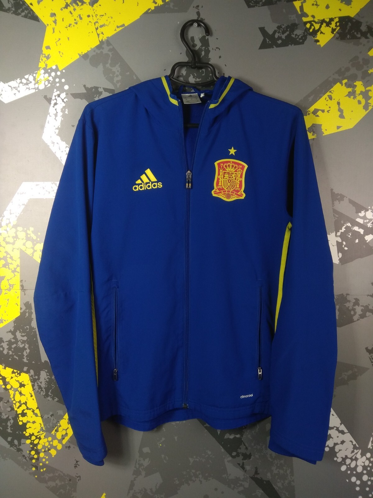 Spain Team Training Football Soccer Jacket Adidas Blue Men
