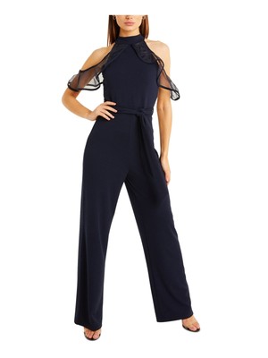 

Женский темно-синий сетчатый комбинезон с лямкой на бретельке и бретелькой QUIZ для вечеринок, Navy